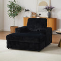 Eafurn 42.5" Oversized Accent Chair with Storage Ottoman Convertible Chaise Lounge, Corduroy Cloud Sofa Chair w/Cupholders, Modern Extra Wide Armchair