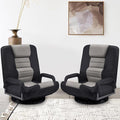 ACIPENSER Swivel Gaming Chair Multipurpose 2PACK Floor Gaming Chair for Playing Video Games, TV, Reading w/Armrest Lumbar Support & 6 Adjustable Postion Backrest for Adults & Kids,Grey