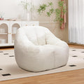 Setawix Bean Bag Chair with Filler, Comfy Teddy Bean Bag Chairs for Adults and Kids, Cozy BeanBag Sofa Fully Floor Couch with Memory Foam for Living Room Bedroom,White