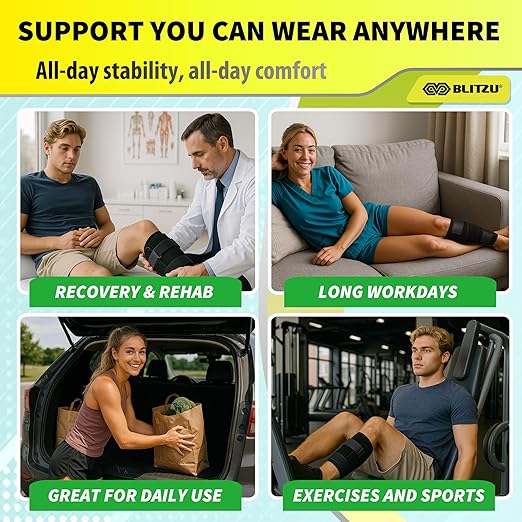 BLITZU Calf Brace for Torn Calf Muscle, Adjustable Neoprene Compression Sleeve for Women, Men, Runners. Support Wrap for Shin Splints, Strain, Tear, Lower Leg Tibia Injury, and Pain Relief. S-M