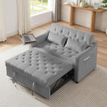 hansones 3-in-1 Convertible Sleeper Sofa Bed, Pullout Couch with 360° Swivel Side Table, Modern Chenille Fabric, Easy to Assemble, Folding Loveseat Sofa Bed for Living Room & Guest Room