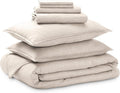 Bare Home Bed-in-A-Bag 7 Piece Comforter & Sheet Set - King - Goose Down Alternative - Ultra-Soft 1800 Premium Bedding Set - Cationic (King, Heathered Pebble)