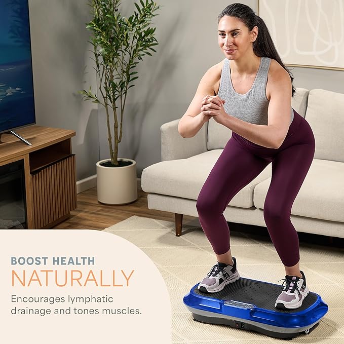 Lifepro Waver Vibration Plate Exercise Machine for Lymphatic Drainage, Muscle Activation, Full-Body Workout Vibrating Platform with Loop Bands, Fitness Equipment for Strength Toning & Fat Loss