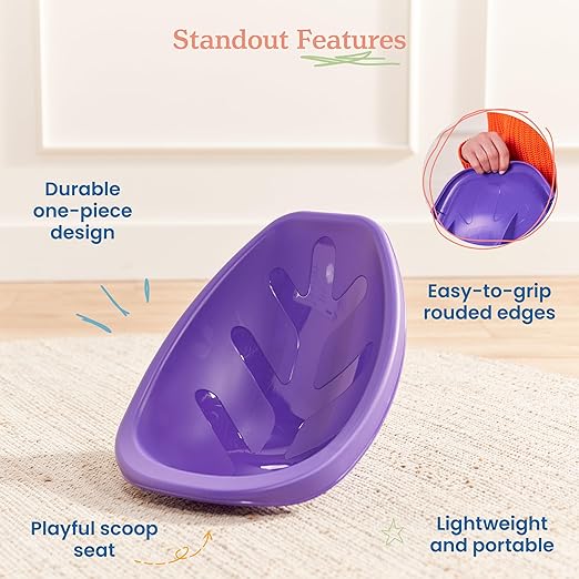 ECR4Kids Leaf Floor Seat, Rocker Chair, Purple, 6-Piece