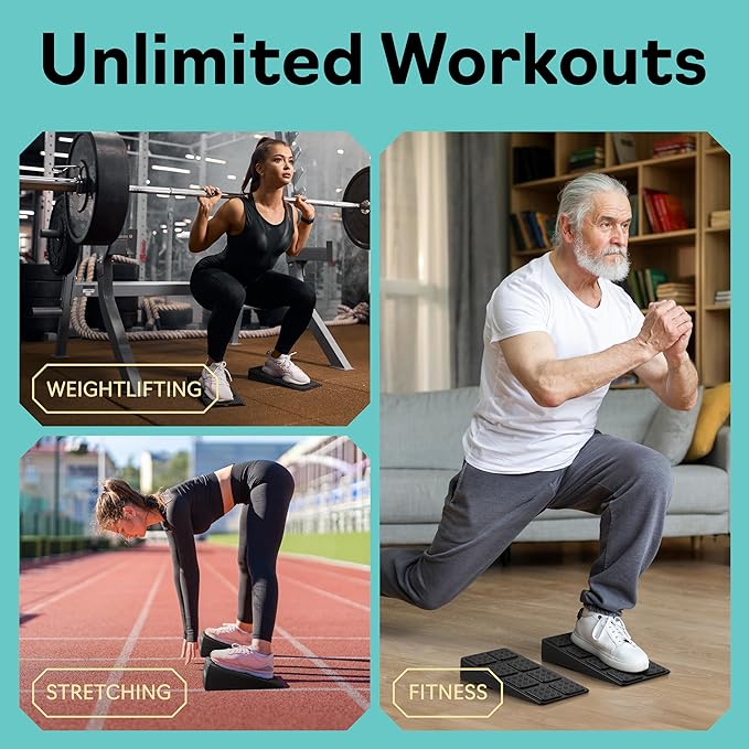 Squat Wedge - Squat Wedge Block 960 LBS Capacity - Slant Board for Calf Stretching with 5 Adjustable Angles - Calf Stretcher Slant Board - Yoga Blocks - EPP Material for Ankle Mobility & Physical Therapy