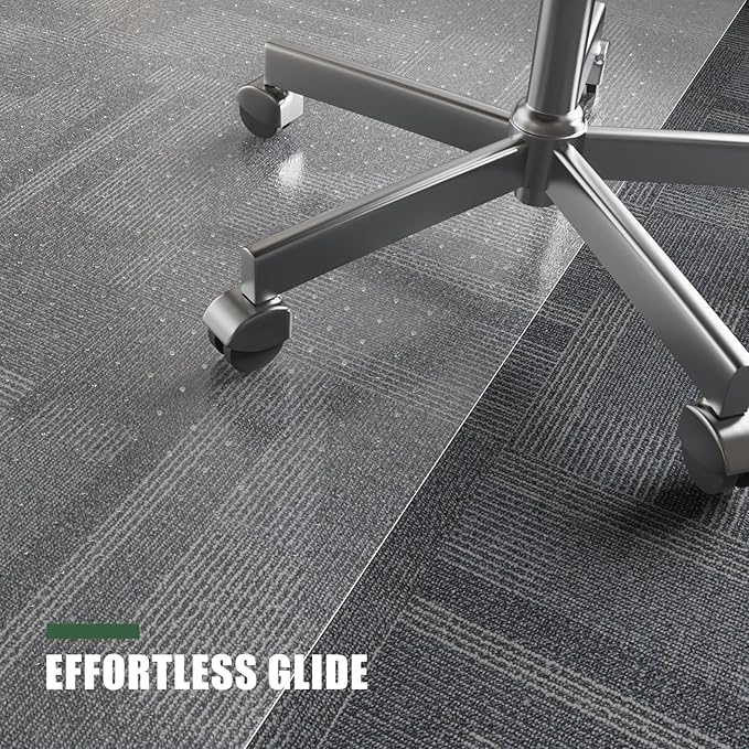 tixpol Office Chair Mat for Carpet, 50" x 60" Large Chair Mat for Carpeted Floors, Non-Slip Carpet Protector Floor Mat with Spikes, Heavy-Duty Under Desk Mat for Home Office and Gaming Chairs (Clear)