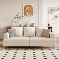 Modular Sectional Sofa for Living Room, 82.6" Wide Mid-Century Modern Fabric Couch with Cozy Seating, Suitable for Living Room, Bedroom & Daily Relaxation - Beige