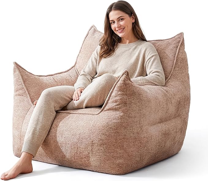 GLCS Bean Bag Chair for Adults,Comfy Reading Chair with Back Cushion,Bean Bag Chairs for Kids,Cozy Chair for Bedroom,Living Room, Apartment