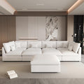 WJShome Cloud Couch for LivingRoom,153" U Shaped Modular Sectional Sofa with Ottoman,Down Filled 7 Seater Convertible Sleeper Sofa Bed Oversized Furniture Sets,White