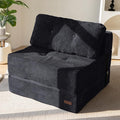 MAXYOYO Folding Sofa Bed, Convertible Sofa Bed with High-Density Support Foam, Portable 4 in 1 Fold Out Chair to Floor Lounger, Versatile Floor Couch for Living Room Bedroom, Black