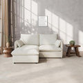 Gtilzria Waterproof Cloud Sectional Couches,High Backrest Down Filled Sofa for Living Room,Modular Sofas 2 Seater with Ottoman,Detachable Couch Covers,Cream White