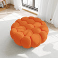 WJShome Bubble Couch,41.34'' Modern Upholstered Single Sofa Mesh Fabric Floor Sofa, 3D Honeycomb Shape Ottoman Curved Couch for Living Room, Office, Apartment (Orange)