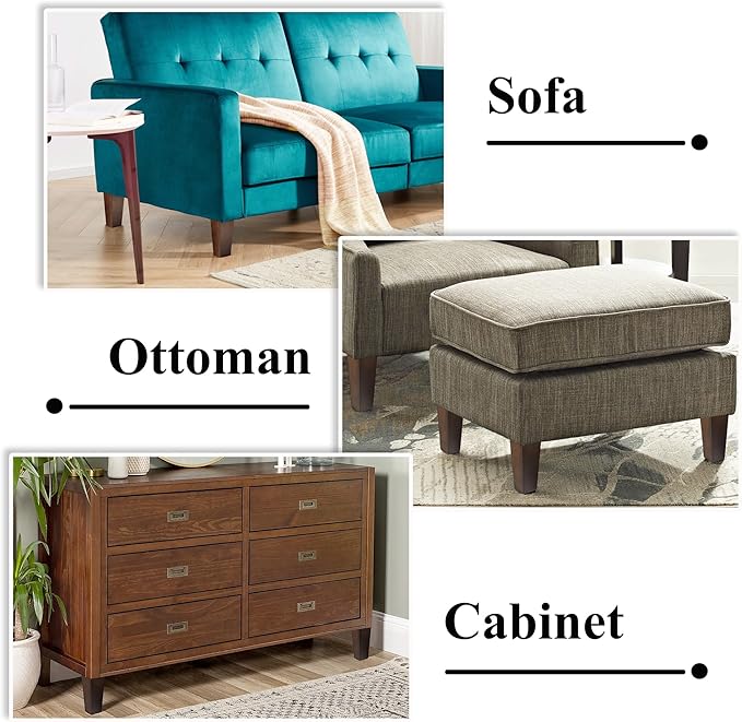 AORYVIC 6 inch Sofa Legs Wood Furniture Legs Pack of 4 Pyramid Couch Legs Mid-Century Modern Brown Replacement Legs for Chair Recliner