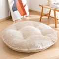 35" Washable Floor Pillow Cushion for Adults, Meditation Cushion Pillow, Extra Large Round Floor Sitting, Removable Tufted Corduroy Cover, for Tatami Living Room or Yoga, Beige, Machine Washable