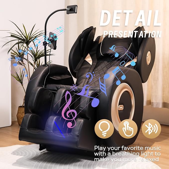 2026 Massage Chair for Full Body 4D Zero Gravity, with Body Scan & Heat Therapy, SL-Track Shiatsu Foot Rollers, Yoga Stretch, Heating Function, for Home Office Use (Model 4)