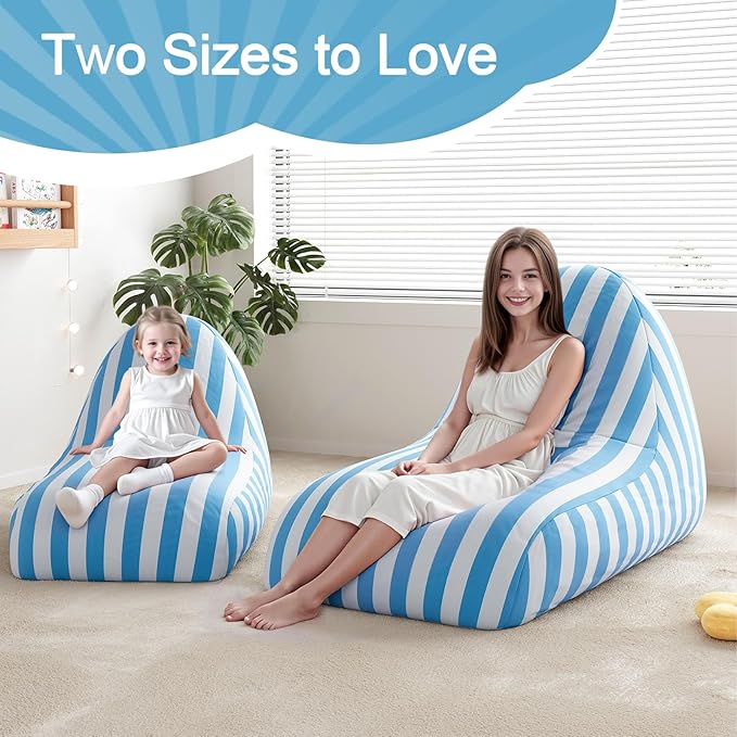 COMAX Bean Bag Chairs for Kids, Kid Beanbag Chair Stuffed with Filler, Toddler Lounge Chair Cotton, Lazy Floor Lounger for Girls and Boys, Premium Cotton Canvas