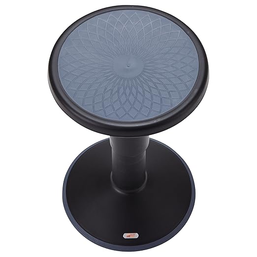 ECR4Kids SitWell Wobble Stool, Adjustable Height, Active Seating, Black