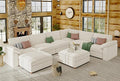 EASE MOOSE Oversized Sectional Modular Sofa，Comfty U Shape Sectional FSC Certified Modern Deep Seat Couch,White Modular Cloud Couch