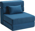 SUYOLS Folding Sofa Bed with Pillow- Convertible Chair Floor Couch & Sleeping Mattress, Foldable Memory Foam Sleeper for Living Room/Dorm/Loft, Single26 Width, Indigo