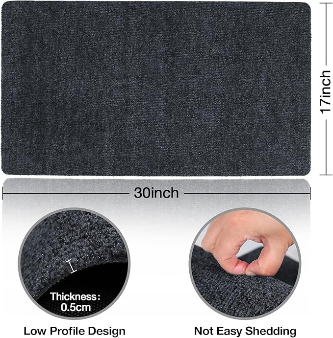 Doormats Outdoor and Indoor Ultra Thin Design, Strong Stain-Resistant Entryway Mats, Low Profile Inside Doormat, Non Slip Rubber Backing Bath Rug for Patio, Porch, 30" x 17"