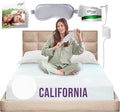 Earth Grounding Sheets California Size with 12% Silver Fiber & 4% Silk & 84% Cotton - White - SGS Quality Certified Grounded Well Bed Sheet - Conductive Fitted Sheet for Better Sleep