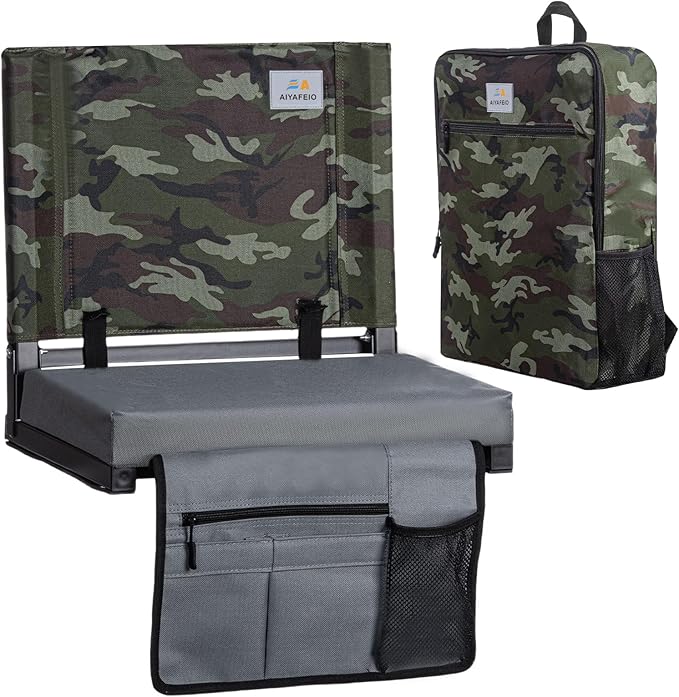 Stadium Seats for Bleachers with Back Support, Bleacher Chairs with Back，Portable Bleacher Seats with Cushions and Backpacks，Wide Stadium Chair for Sports Events and Concerts