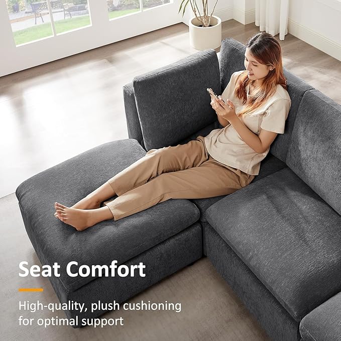 VANOMi Modular Sectional Sofa Convertible Sofa Couch with Ottoman Sectional Sofas for Living Room Small Apartments Gary