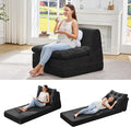 Hobestluk Sofa Couch Folding Sofa Bed Comfy Floor Lounger Convertible Sofa with Removable Cushion Couches for Small Spaces Foldable Mattress for Living Room Bedroom or Office (Cordury Black, Large)