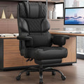 Vonesse Big and Tall Office Chair, Computer Chair with Soft Adjustable Armrests, Ergonomic High Back Gaming Chair with Lumbar Support, Executive Chairs with Footrest (PU Leather + Mesh Fabric,Black)