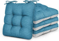Love's cabin Memory Foam Chair Cushions Set of 4, Outdoor/Indoor Chair Pads for Dining Chairs 4 Pack, Seat Cushions for Kitchen, Dining Room, Office, Patio Chairs, 19"x19"x3.5" Blue