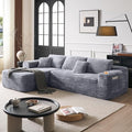 Cloud Sectional Couch with L-Shape Chaise, Modern Modular Sofa with Deep Seat, Built-in Cup Holder & Storage Pocket for Living Room Bedroom, No Assembly Required (Light Gray, Right Sitting Chaise)