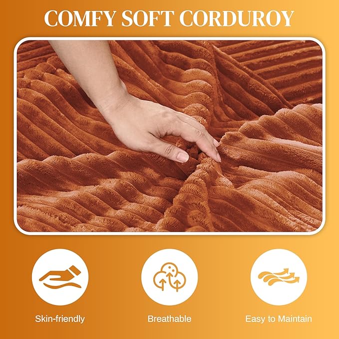 HYJT-H&K 145" U Shaped Cloud Couch Modular Orange Sectional Couches for Living Room, Comfy Fluffy Corduroy Oversized Cloud Sectional Couch Large 6 Seat Sectionals Sofa Set Central Console USB Port
