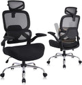 FAMSINGO Big and Tall Office Chair Mesh Black Chair
