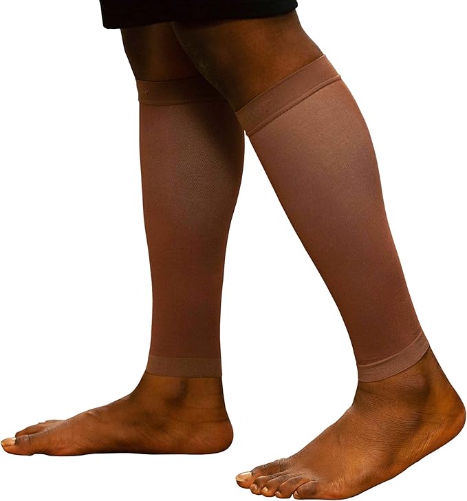 Doc Miller Compression Calf Sleeve for Men & Women – 20-30mmHg Graduated Support for Running, Shin Splints, Calf Strain – Knee High, Small to 6XL Plus Size