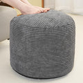 Yueyocici Pouf Ottoman Stuffed Round Modern Foam Filled Foot Rest Corduroy Poufs for Living Room Chair Decorative 20 X 15 Inches Fluffy Pouf Foot Stool Storage Ottoman, Dark Grey
