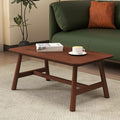 HEAH-YO 35.5” Coffee Table, Rectangle Coffee Tables with Wood Legs for Living Room Bedroom, Walnut Color