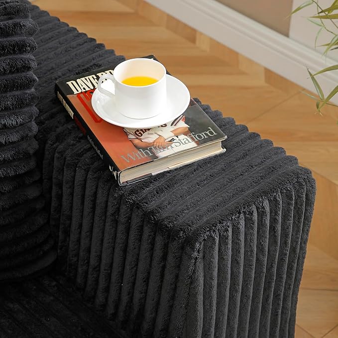 108" Boneless Cloud Sectional Couches for Living Room, Comfy Fluffy L Shaped Memory Foam Deep Seat Boneless Couch, Modular Sectional Sofa with Right Facing Chaise, Dark Black