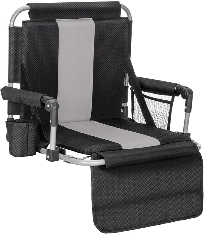 ALPHA CAMP Stadium Seat Chair for Bleachers with Back & Arm Rest