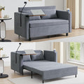 ORRD Pull Out Sofa Bed, 2-in-1 Multi-Functional Sleeper Couch Small Loveseat Bed with Hidden Side Table, Phone Holder and Cup Holder for Living Room, Small Space, Apartment (Grey)