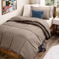 Bare Home Bed-in-A-Bag 5 Piece Comforter & Sheet Set - Twin XL - Goose Down Alternative - Ultra-Soft 1800 Premium Bed Set (Twin XL, Taupe/Sand)