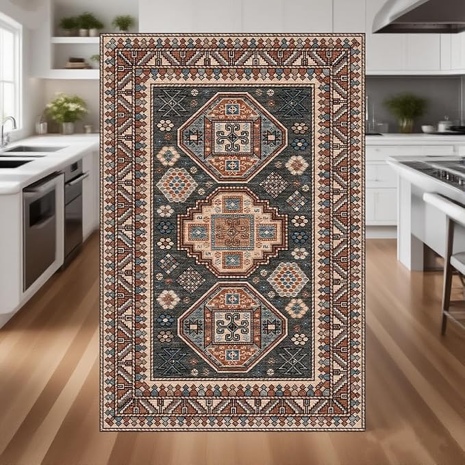 SALLOUS Chair Mat for Hard Floors, 36" x 48" Office Chair Mat for Hardwood Floor, 0.16'' Thicker Slip Resistant Floor Protector Desk Rug for Home, Floor Mat for Gaming Chairs (Vintage Red-Brown)