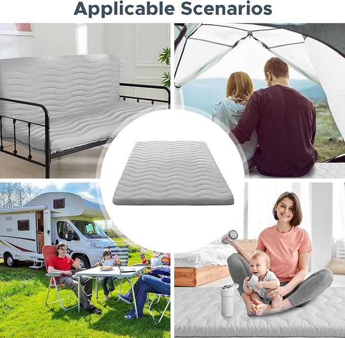 Japanese Futon Floor Mattress, 100% High Density Comfortable Foam, 3.5" Thicken Foldable Mattress Tatami Mat Sleeping Pad, Ideal for Comfort and Support, Kids Floor Lounger Pillow Bed Sofa (Twin）