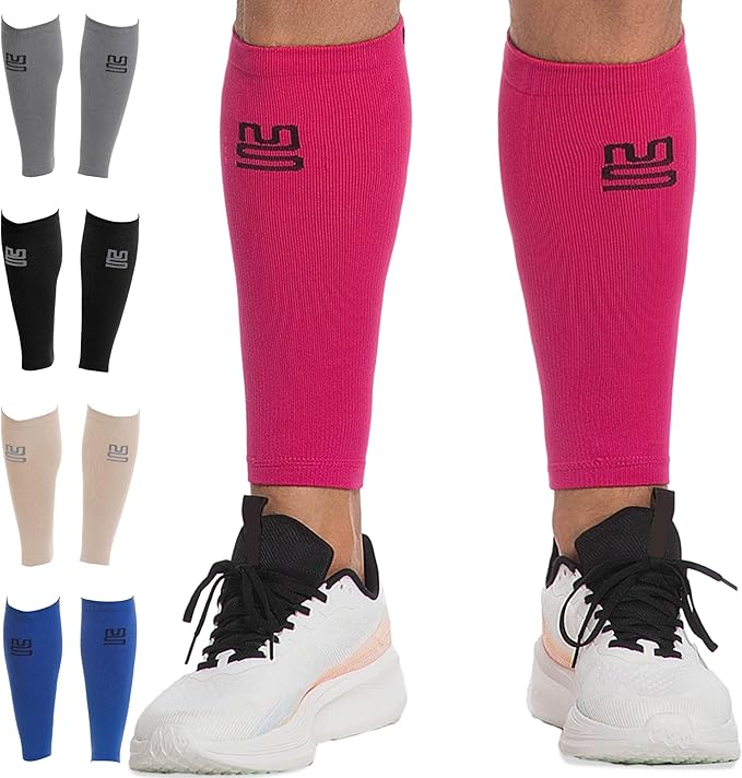 Modetro Sports Calf Compression Sleeves - Leg Sleeves for Men and Women - Shin Splint Relief Support Brace Running Flights