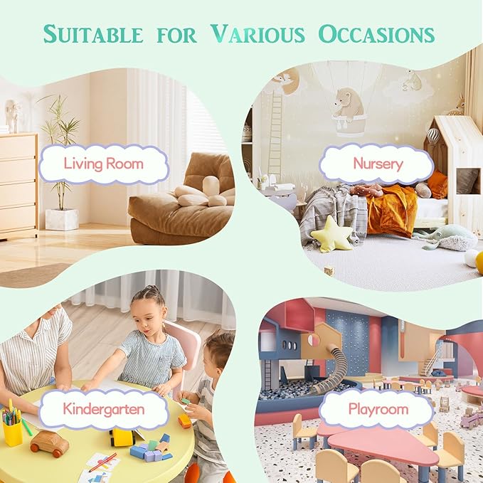 UMOMO MX-01 10 PCS Kids Sofa Set, Daycares Chairs for Toddlers Activities, Colorful Modular Flexible Seating Set for Home Preschool Playroom