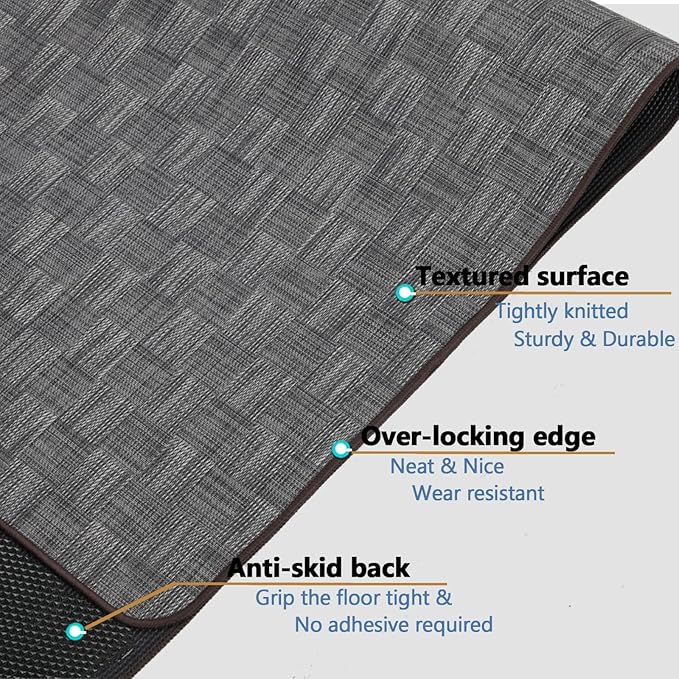 Chair Mat for Hardwood & Tile Floor, 36" x 48" Heavy Duty Office Chair Mat for Rolling Chairs, Anti Slip, Non-Curve, Floor Protector for Home Office, Gray Square