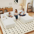96" U-Shape Cloud Couch, Modern Modular Sectional L-Shape Sofa with Ottoman, Corduroy Upholstered Couches Deep Seat Sleeper Chaise Longue for Living Room, No Assembly Required(White, Right Facing)