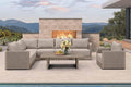 PURPLE LEAF Patio Furniture Set 8 Pieces Patio Seating Sofas Aluminum Furniture Outdoor Couch Sectional Set with Cushions and Aluminum Table Patio Conversation Sets Beige