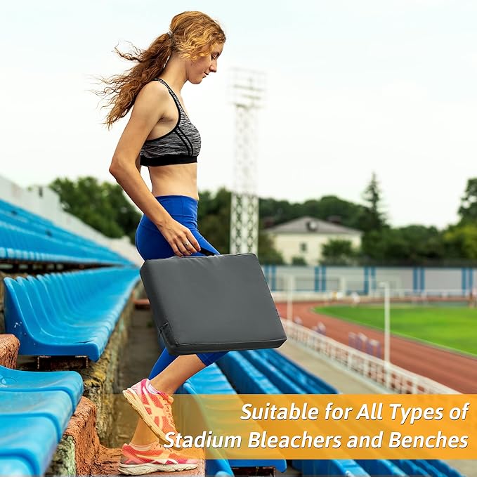 2 Pcs Stadium Seat Cushions Water-Repellent Bleacher Seat Cushions Indoor & Outdoor Seat Cushion for Bleachers Portable Stadium Cushion for Sports Events, Office Chairs, Beaches
