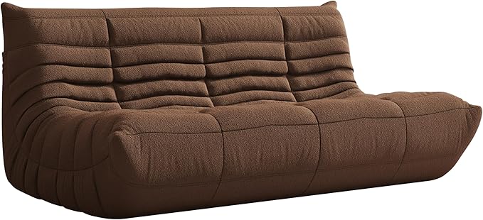 Bean Bag Chair, Fireside Chair, Large Bean Bag Chair for Adults, Bean Bag Chairs for Teens with High-Resilience Foam, Non-Slip Base Floor Lounge Sofa,Living Room (Coffee, 3-Seater)