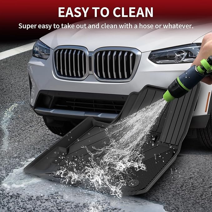 LASFIT 2018-2024 BMW X3 Floor Mats & Trunk Mat, Custom Fit TPE All Weather Car Liners Full Set for x3 30i/M/M40i/M Competition Accessories, Waterproof & Anti-Slip (Don't Fit X3 30e)